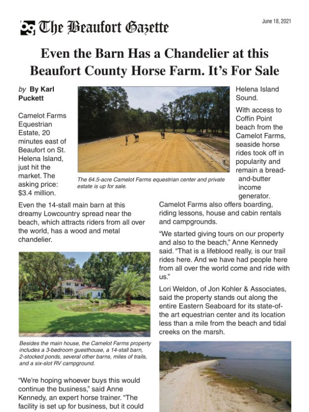 Beaufort News Camelot Farms